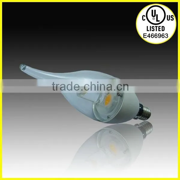 Candle Shape 3W 5W 360D COB Led Candle Light,E12 E26 Base Led Candle Bulb