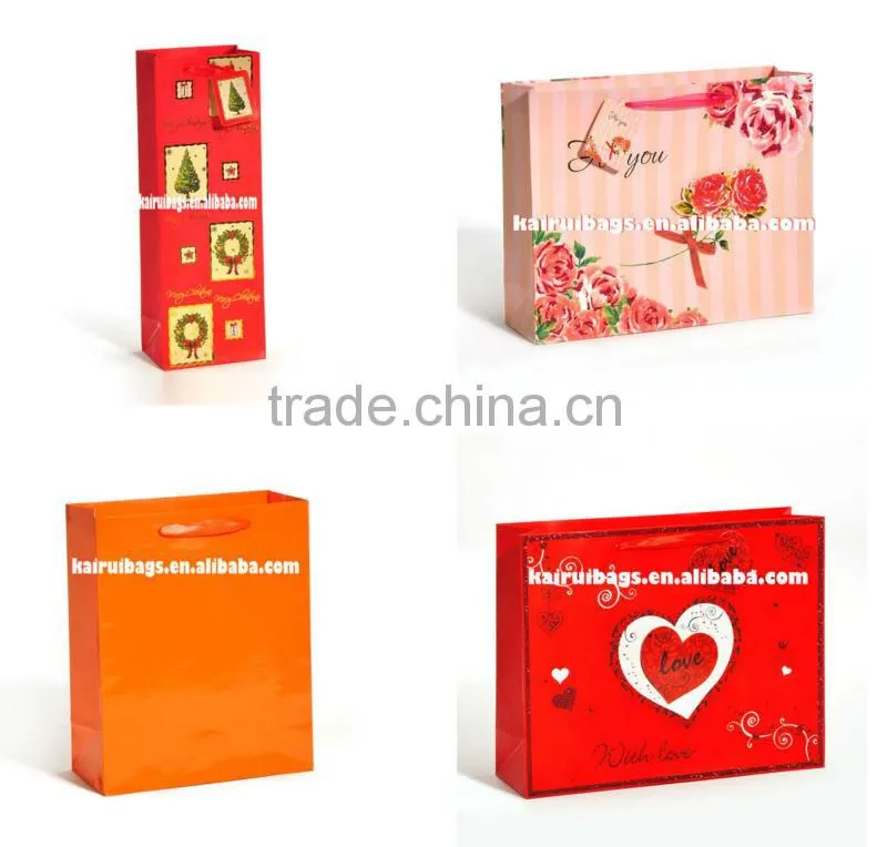 Pink fantastic lady's paper bag with die cut handle