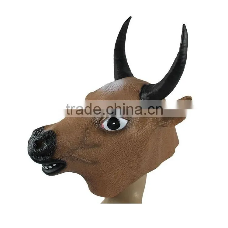 Manufacturers Full Head Rubber Animal Latex OX Bull Mask Halloween Minotaur Party Masks