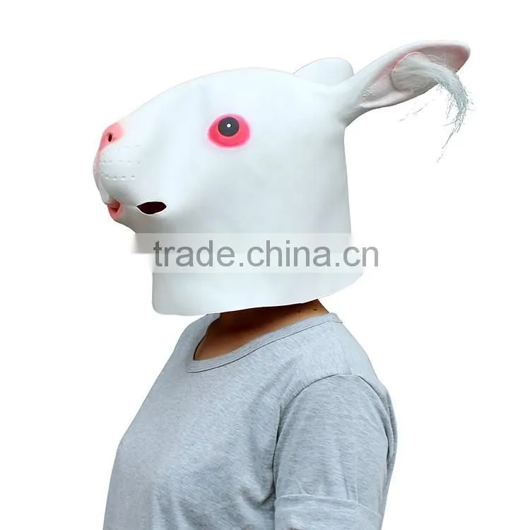 halloween props lovely Female head rubber rabbit Mask