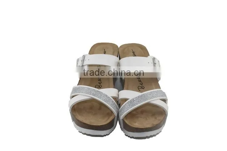 2015 Summer cork outsole platform ladies sandal shoes