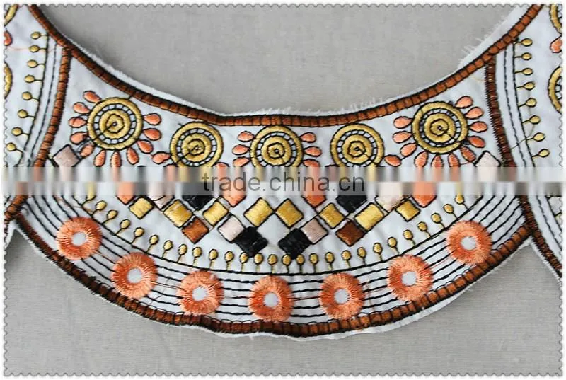 New design embroidered necklace, ethnic Colourful embroidered collar. women's garment collar