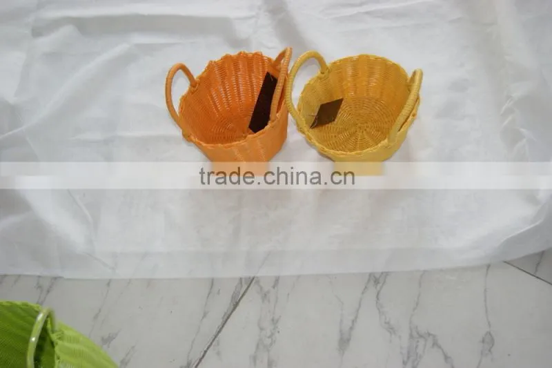 fashionable and soft cheap small size crochet PP straw basket home use
