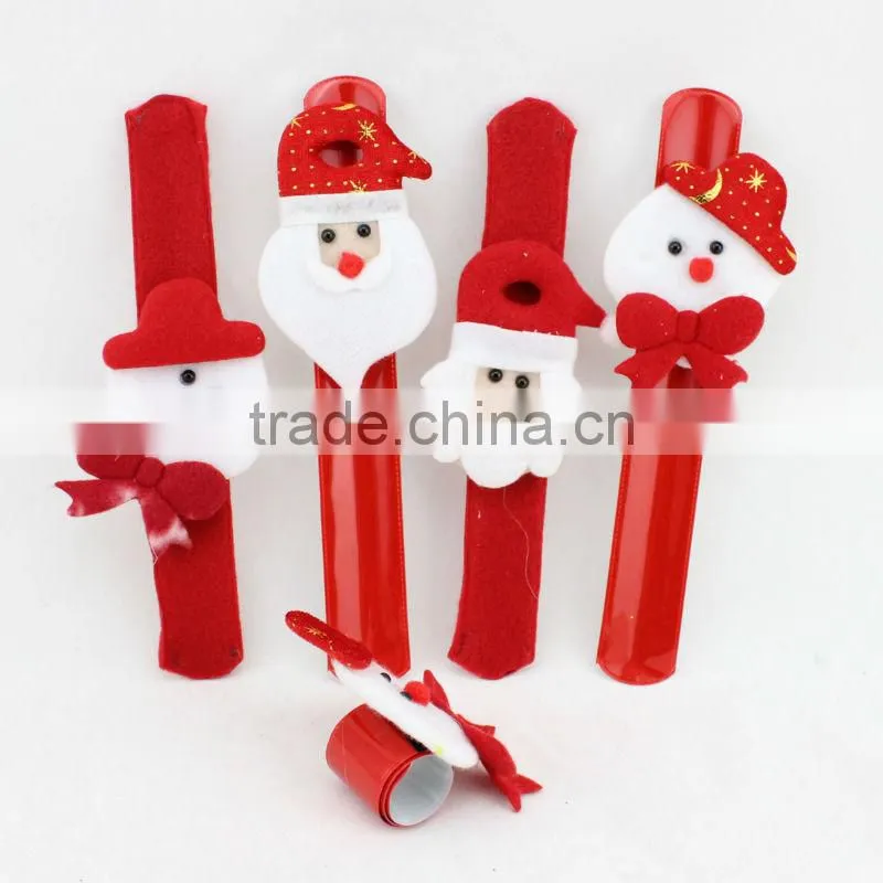 Hot promotiona gifts Create Silicone Slap Bracelets Online,Santa Claus silicone slap bracelet,cartoon silicone snap band