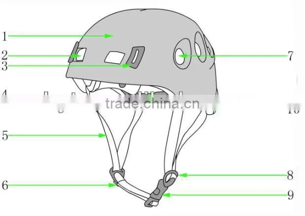 Inmold Rock Climbing Helmet with PC Shell CE EN 12492 approved Light-weight Climbing Helmet