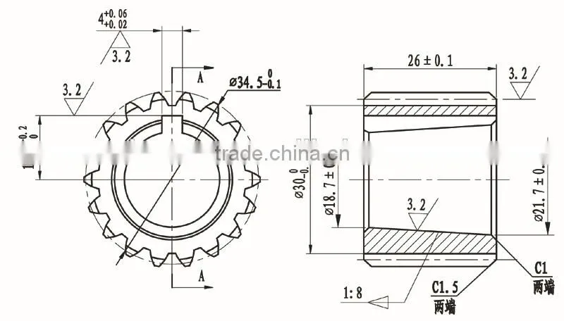 quick release spline shaft coupling for gear pump