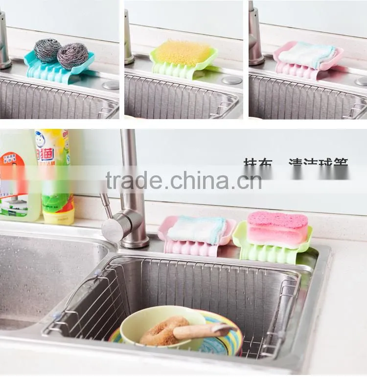 Candy-color drainging storage box with sucking-disc soap box(three pieces)