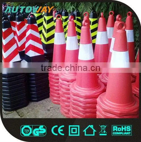 75cm rubber base traffic cone black