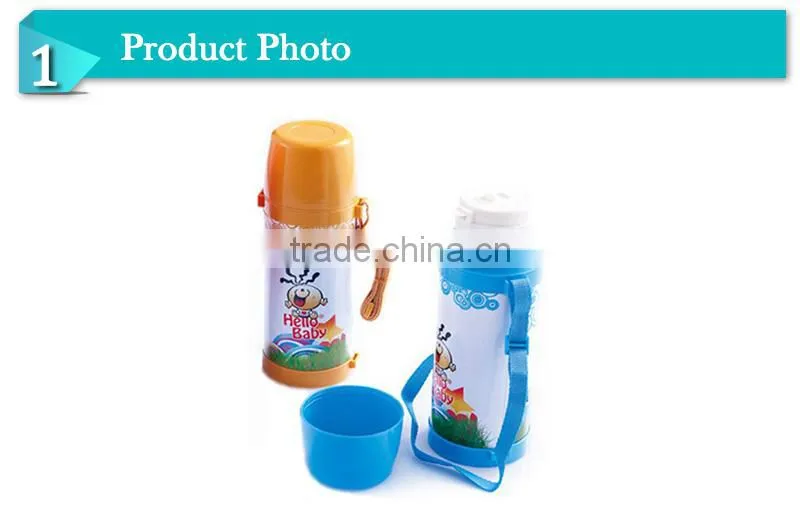 2014Funny children baby double wall vacuum glass inner flask milk bottle