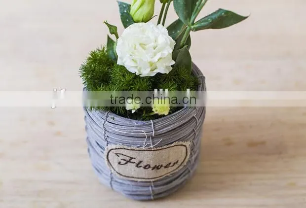 Desktop decor handmade small wicker woven baskets for flowers