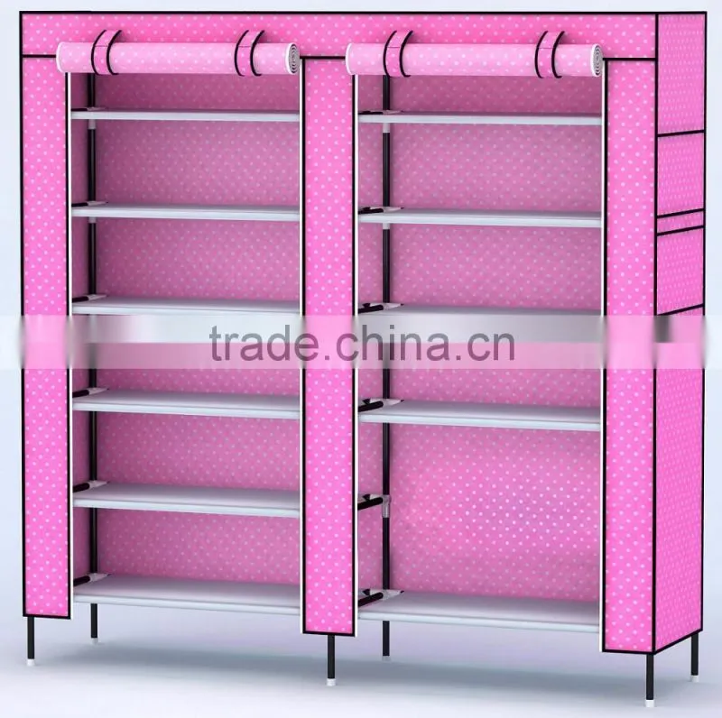 10 TIER CANVAS FABRIC SHOES RACK SHOE STORAGE CABINET RAIL ORGANISER ZIPPER STAND