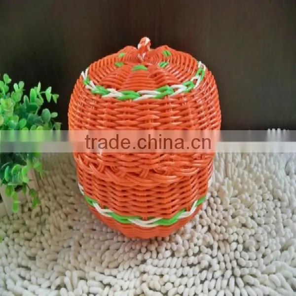 2014 new wholesale empty pe storage basket colorful with lid