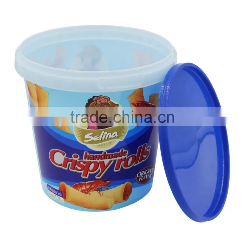 730ml IML PP Packaging Custom Cookie Boxes,Plastic Biscuit Packaging Suppliers