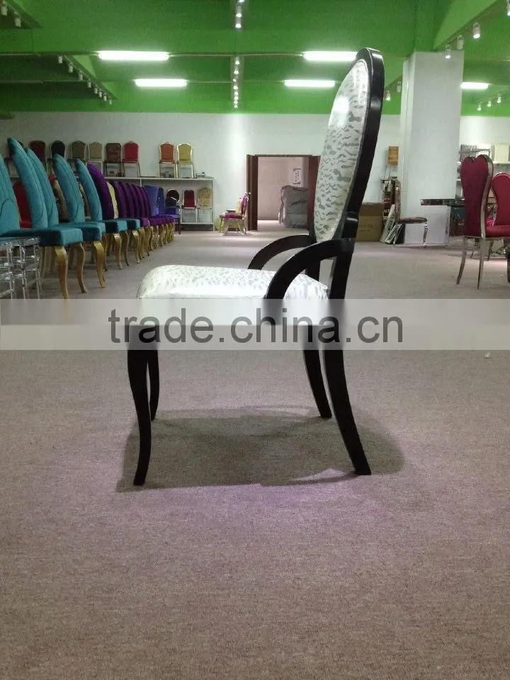 Round Back PU Leather Seat Dinning Chair with Armrest
