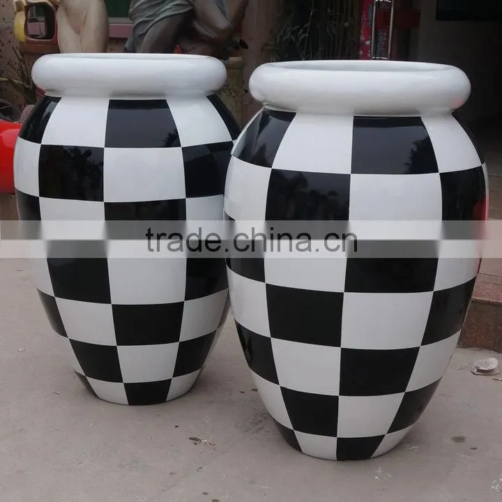 Large fiberglass modern garden pot