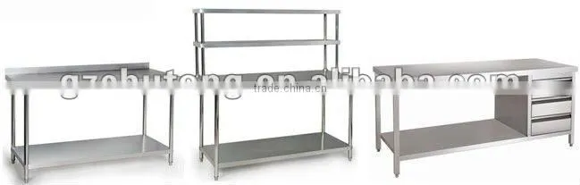 stainless steel kitchen 3-sink working table