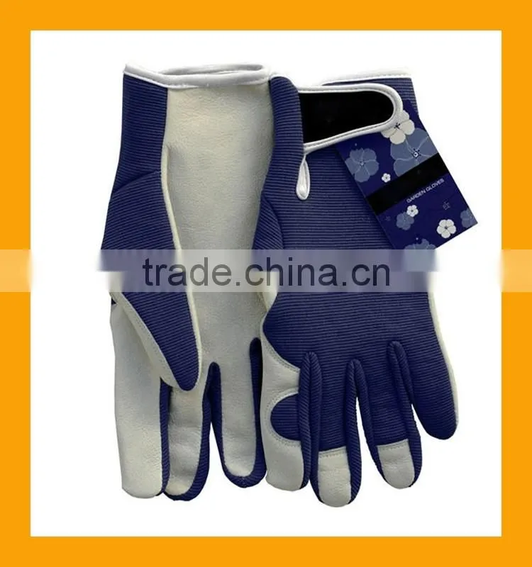 Hot Sell Women's Garden Safety Work Glove, Hand Protection Pigskin Leather Gardening Gloves, Fashionable Ladies Garden Glove