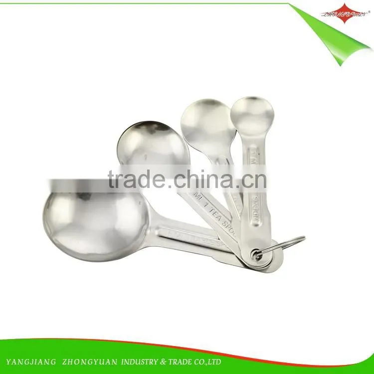 ZY-L2004 wholesale high quality 4pcs stainless steel measuring spoon set for cooking tools