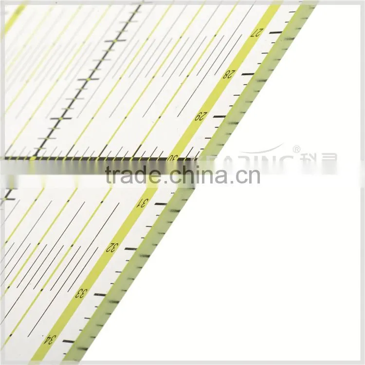 Kearing manufacture 45*10cm transplant rigid plastic quiting ruler for fashion design#KPR4510