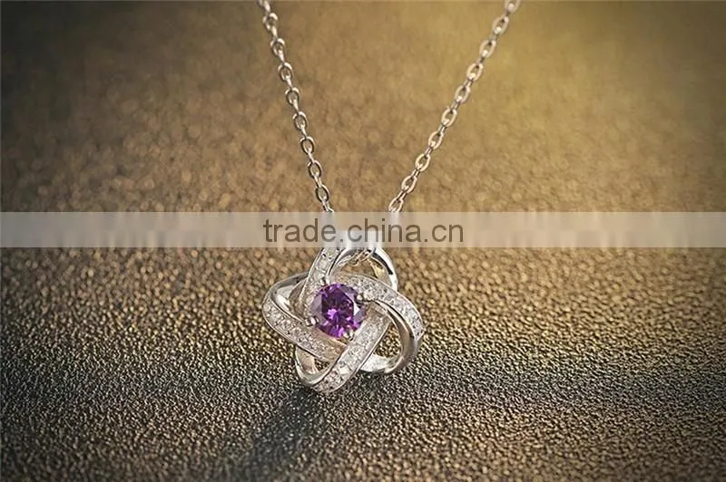 2017 new fashion hollow flower CZ pendant necklace jewelry Eternal Lucky Star Necklace