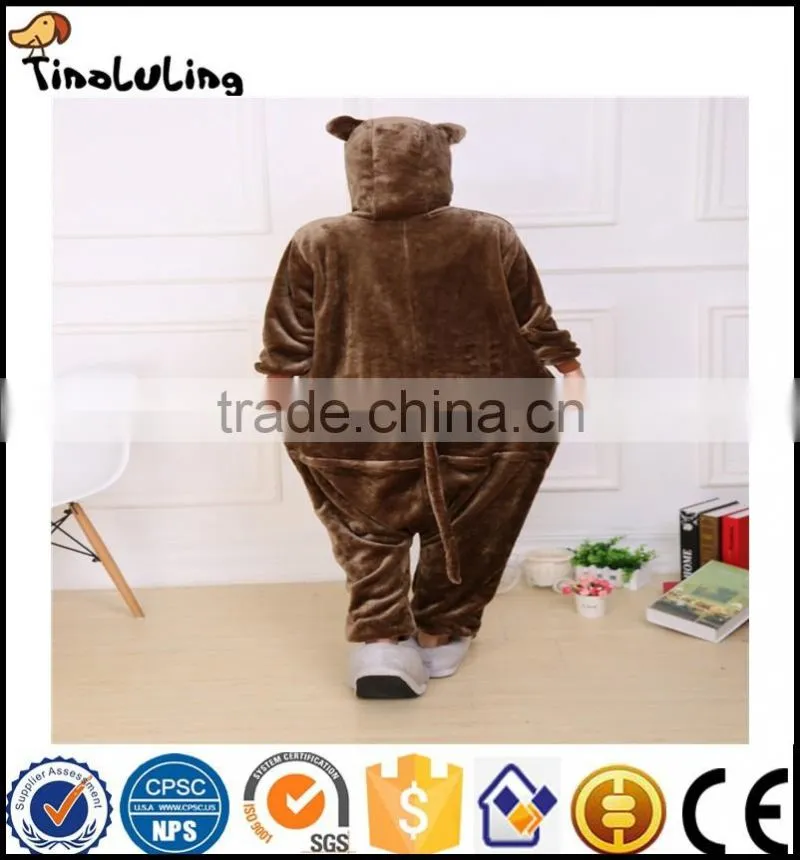 New Brown monkey Pajamas For Women Nightgown Pajama Adult Pajama One Piece Polyester Pajamas Pyjamas