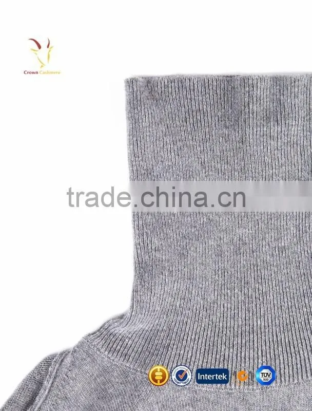 Turtleneck Mens Heavy Wool Knit Plain Pullover Sweater