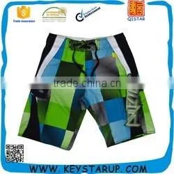 Men Good Quality Quick Dry Checks Print Surf Board Shorts Swimwear & Beachwear