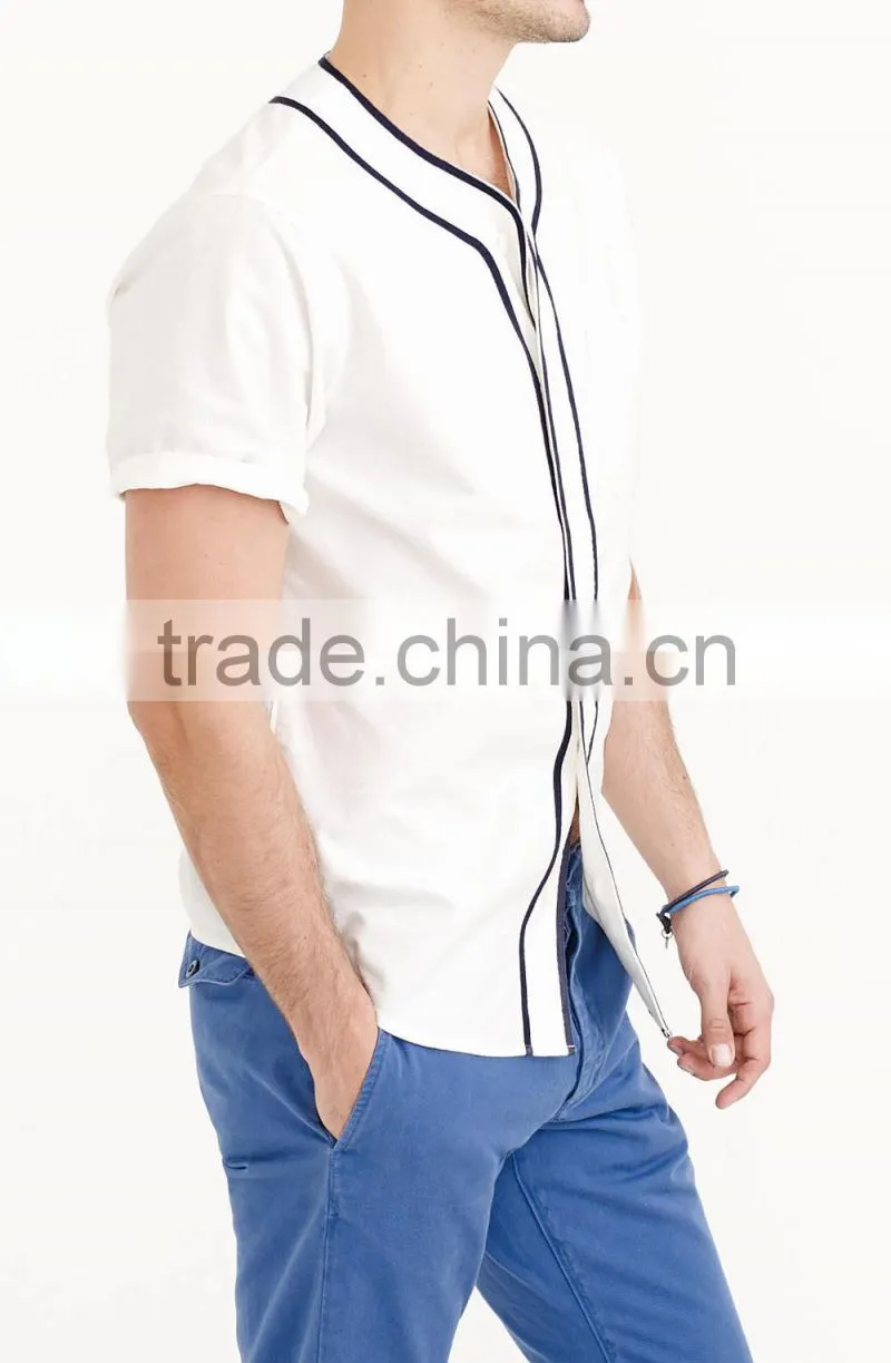 2015 new arrival SHORT-SLEEVE VINTAGE OXFORD BASEBALL MEN SHIRT