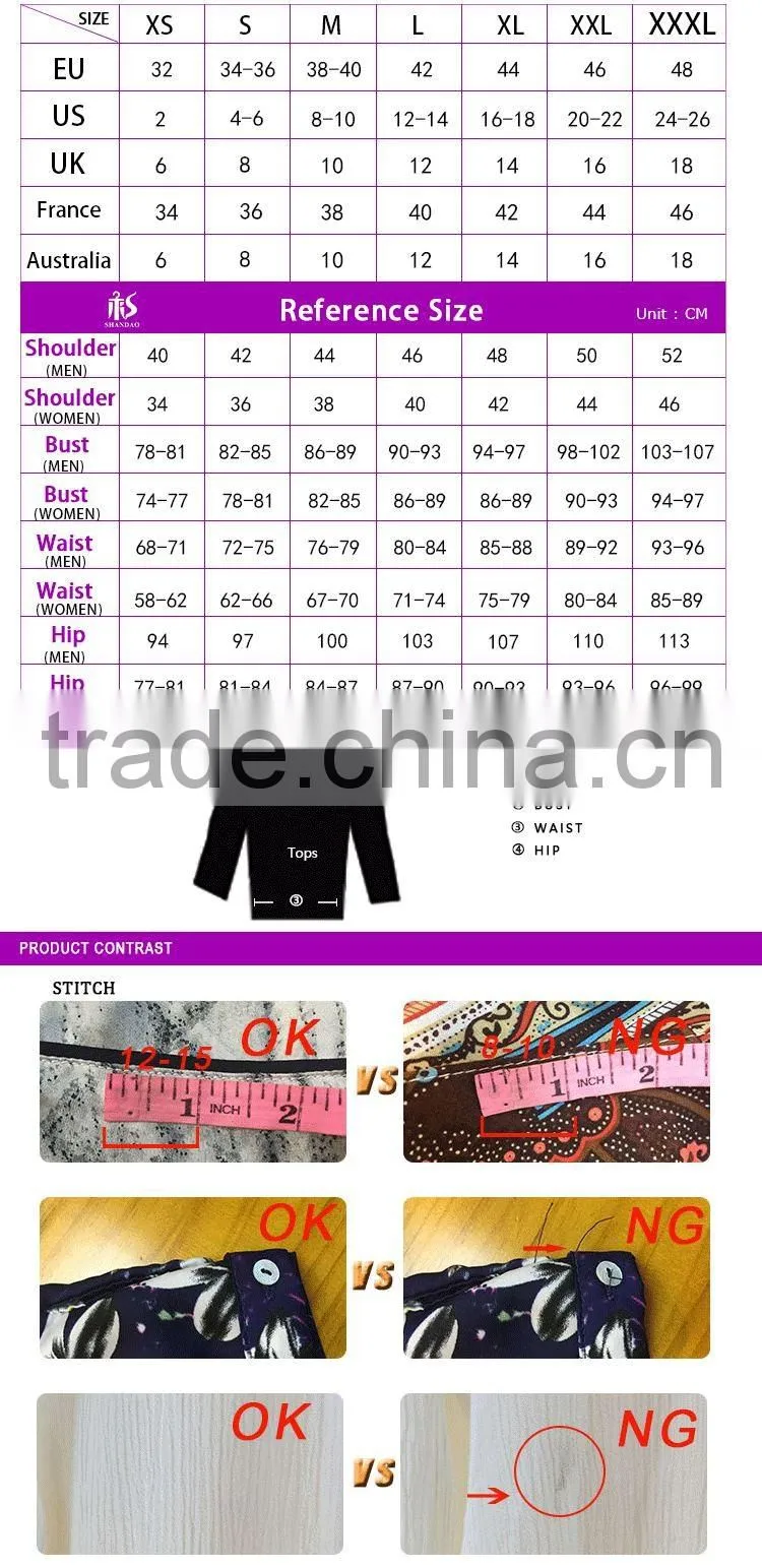 2017 Hot Selling Guangzhou Shandao New Style Women Autumn Casual Wine Red 3/4 Sleeve Round Neck Embroidered Rayon Tops