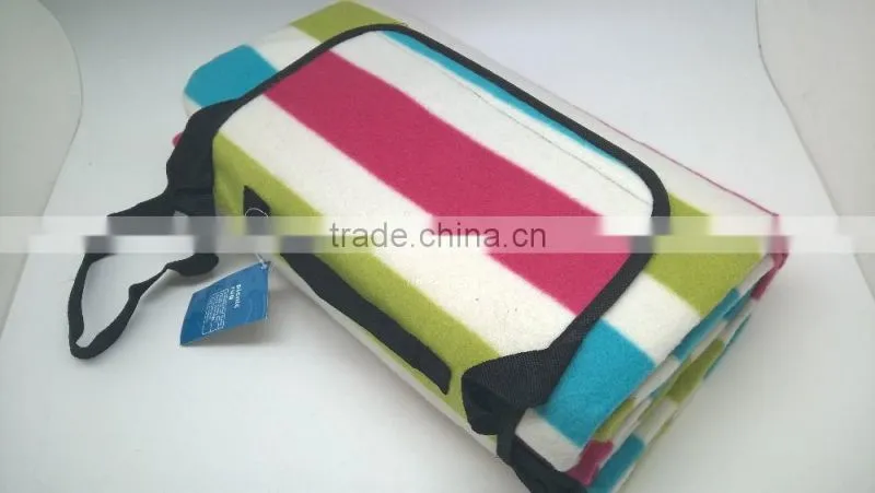 Polar fleece rainbow printed picnic blanket