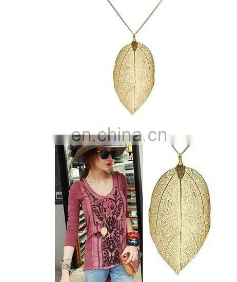 2013 New Accessorize Leaf vein necklace