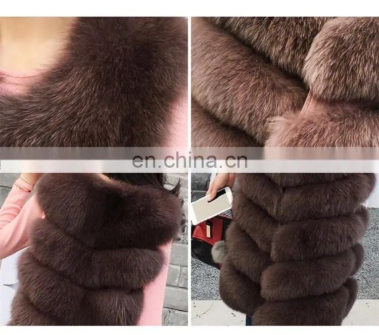 Russian Style Real Fox Fur Vest for Women Luxurious Handmade Long Vest