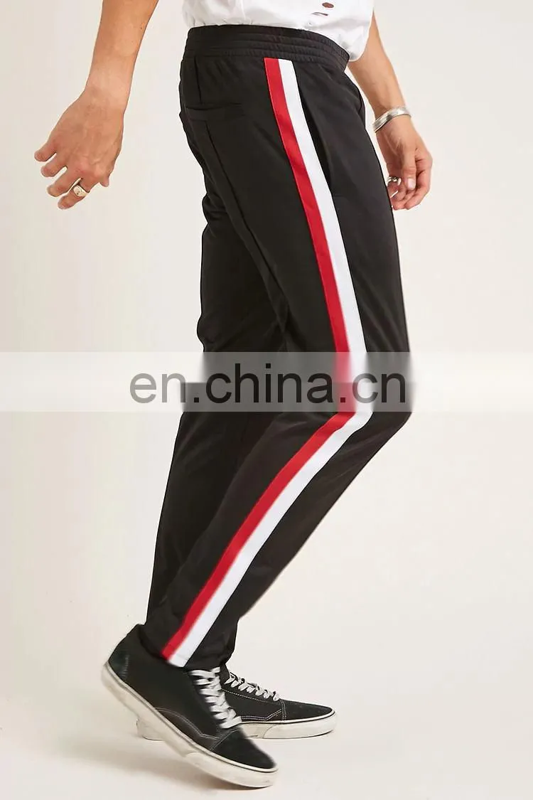 Wholesale Custom Comfortable Men Stripe-Trim Track Pants