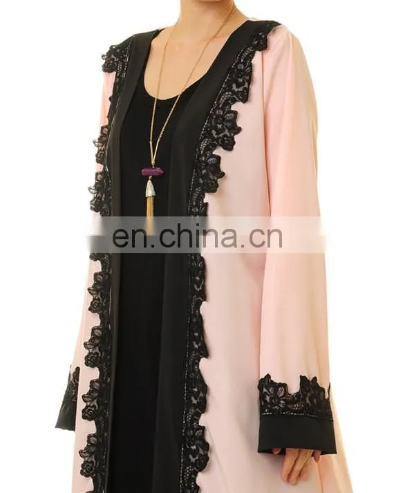 2017 New Design Wholesale Dubai Abaya Islamic Clothing Kimono Open Front Muslim Women Abaya