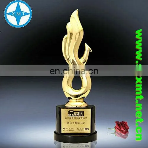 wholesale gold and silver plated zinc alloy metal twisted trophy