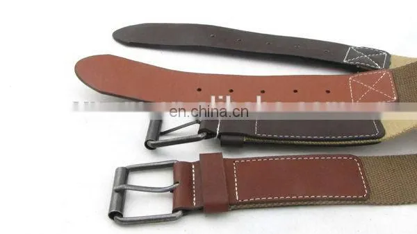Fashion Canvas Belt With Leather For Men Seat Belt Buckle