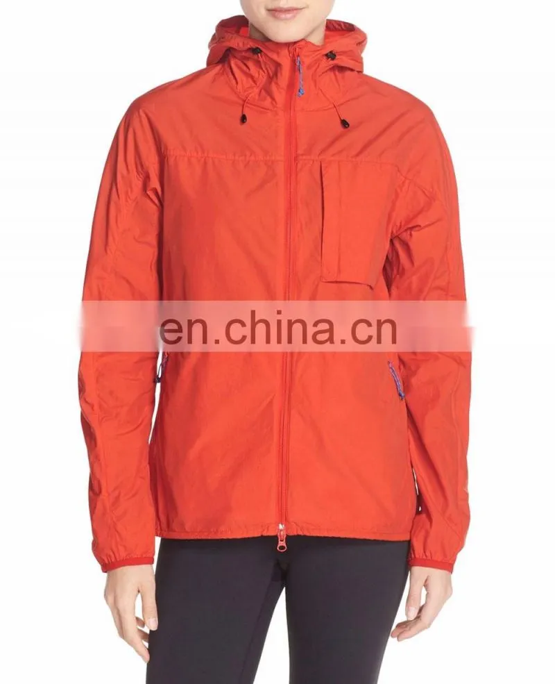 Long Sleeves Zip Through Women Lightweight Sports Windbreaker Jacket
