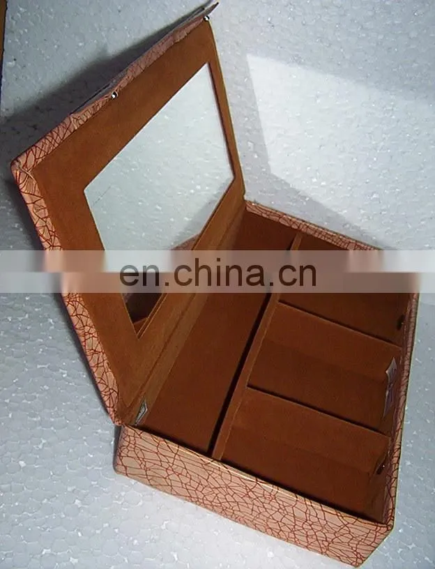Leather cosmetic and jewelry box manufacturer, Original Goat leather jewellery and cosmetics box exporter