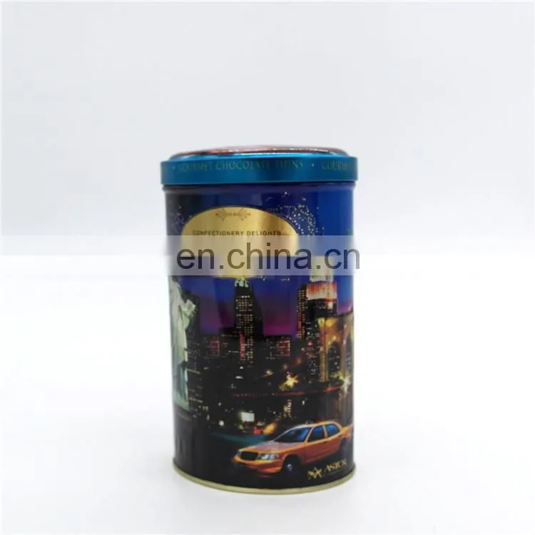 metal oval box shaped chocolate tin jar