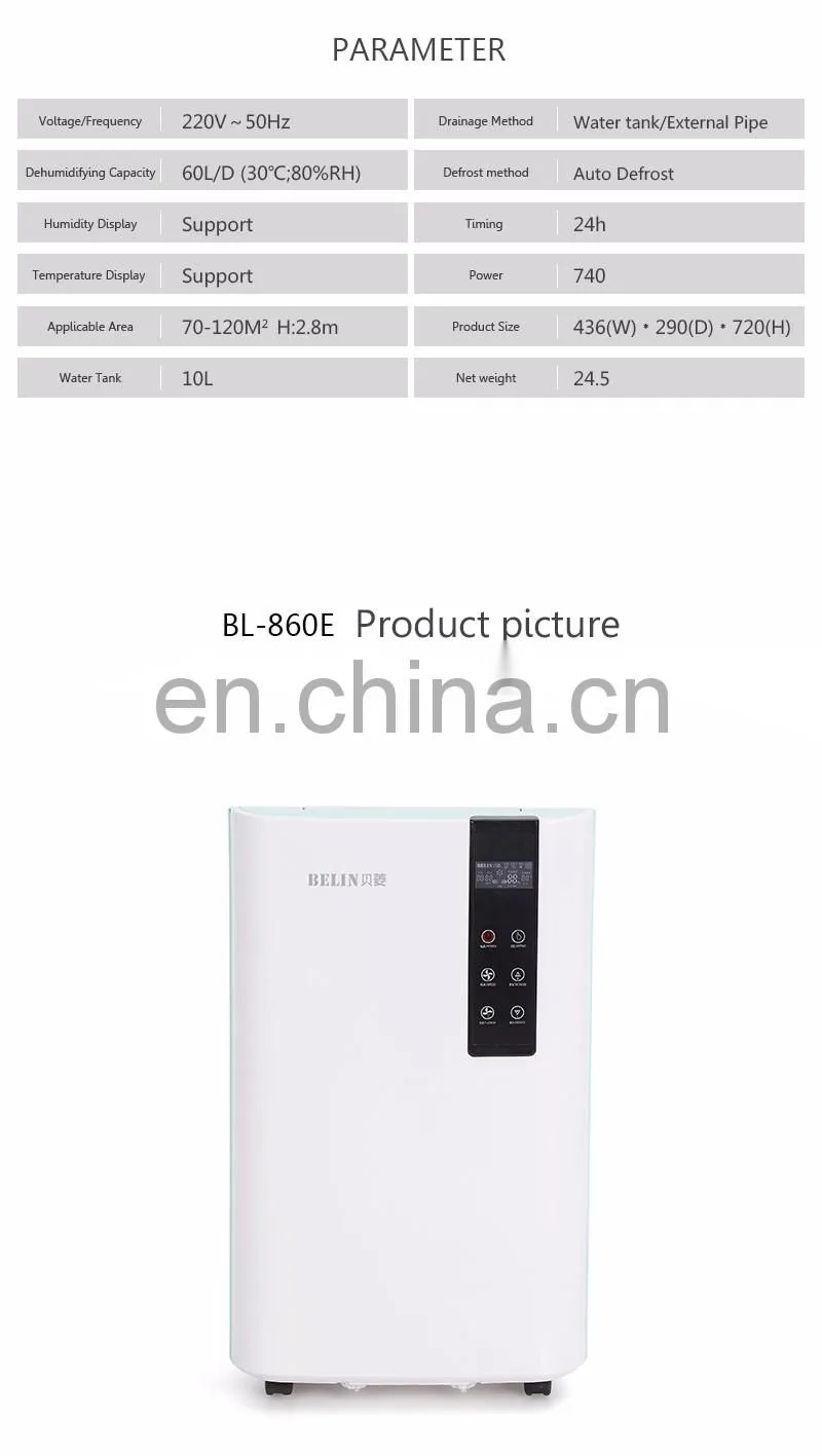New fashion home Basement Dehumidifier 60Liter/D capacity