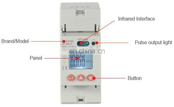 Acrel ADL100-ET/F single phase lcd display Din rail mounted multi tariff energy counting digital power meter with CE