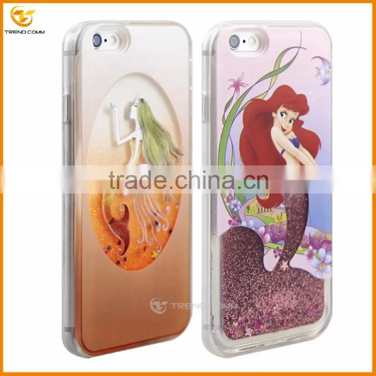 glitter cartoon print tpu case for apple iphone 6