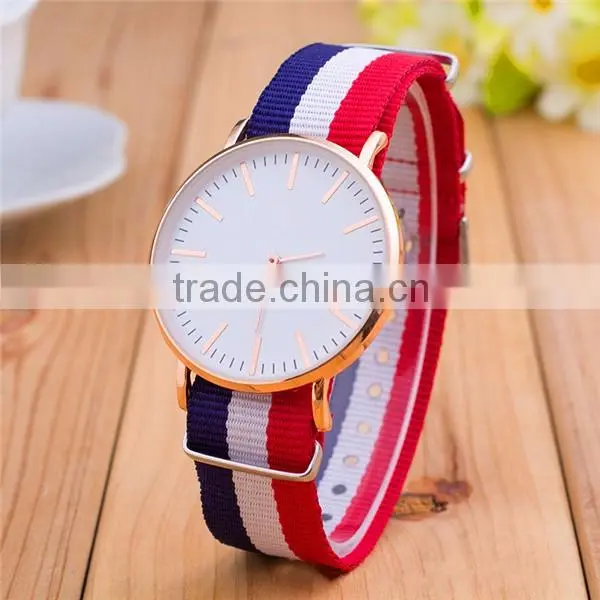 China watch factory promotional men quartz fabric wrist watch for student, wrist watches ladies, charm men watch