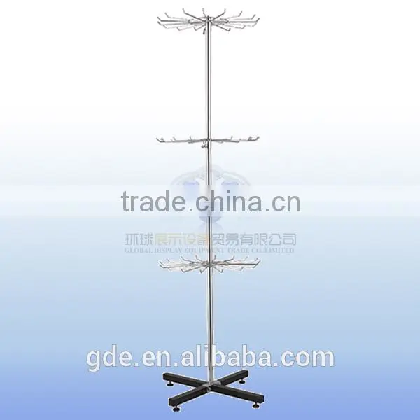 Guangzhou metal chrome 3 layers rolling garment rack