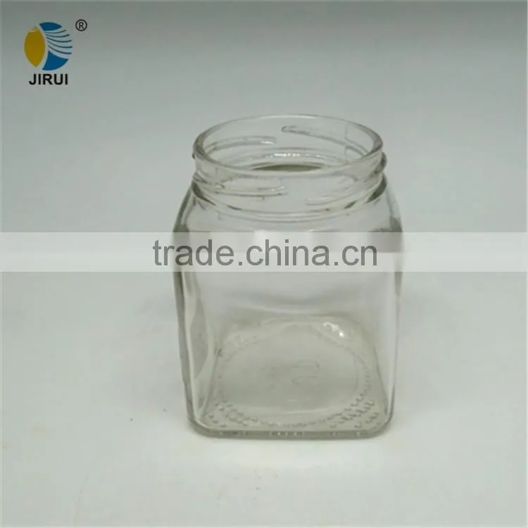 280ml square glass food jar with tinplate lid