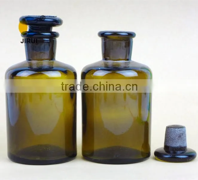 250ml Small Mouth Amber Glass Reagent Bottles