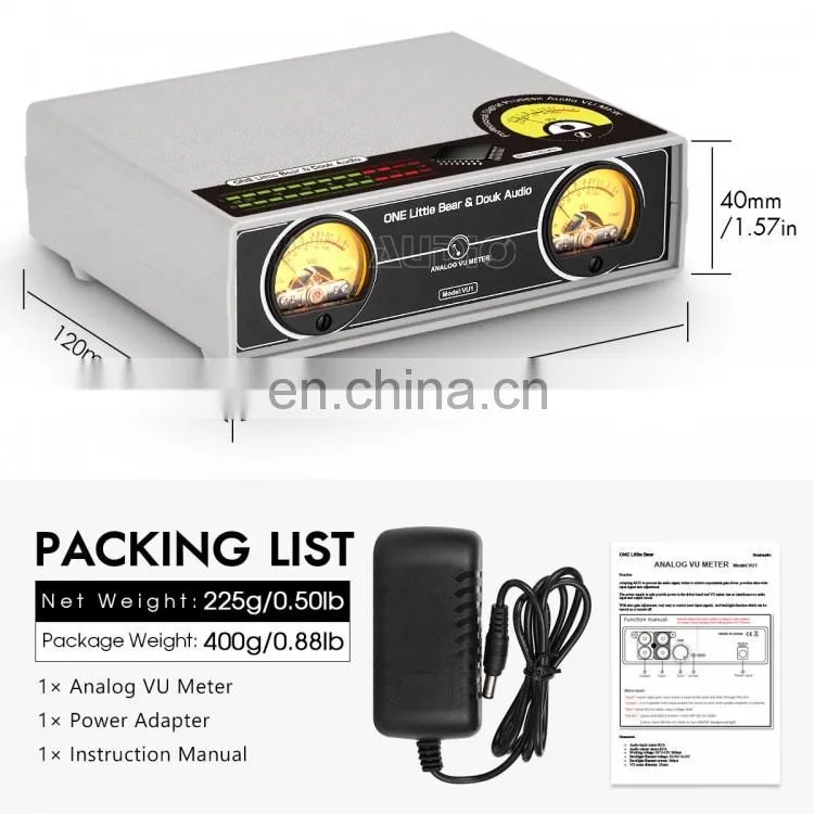 VU1 Analog Panel DB Sound Level VU Meter with Backlight Indicator for Amplifier Preamplifier