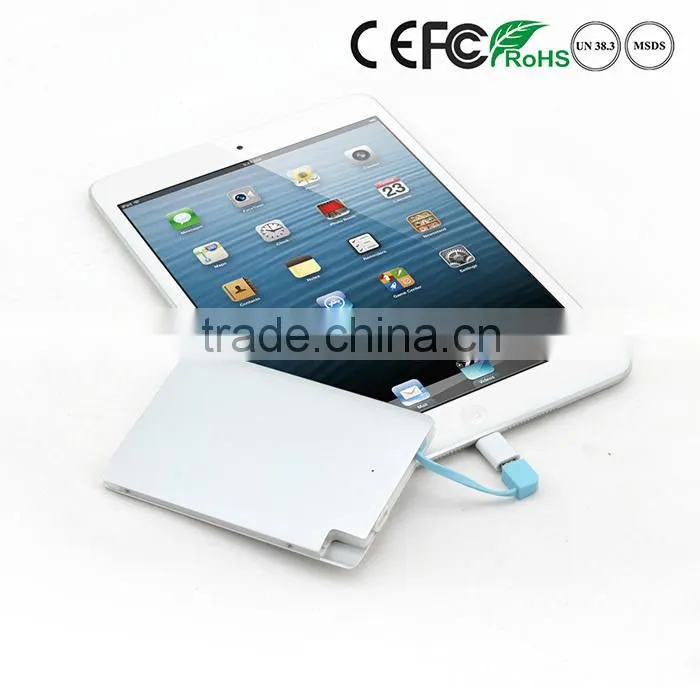 Ultra thin custom 2500mah power bank credit card size