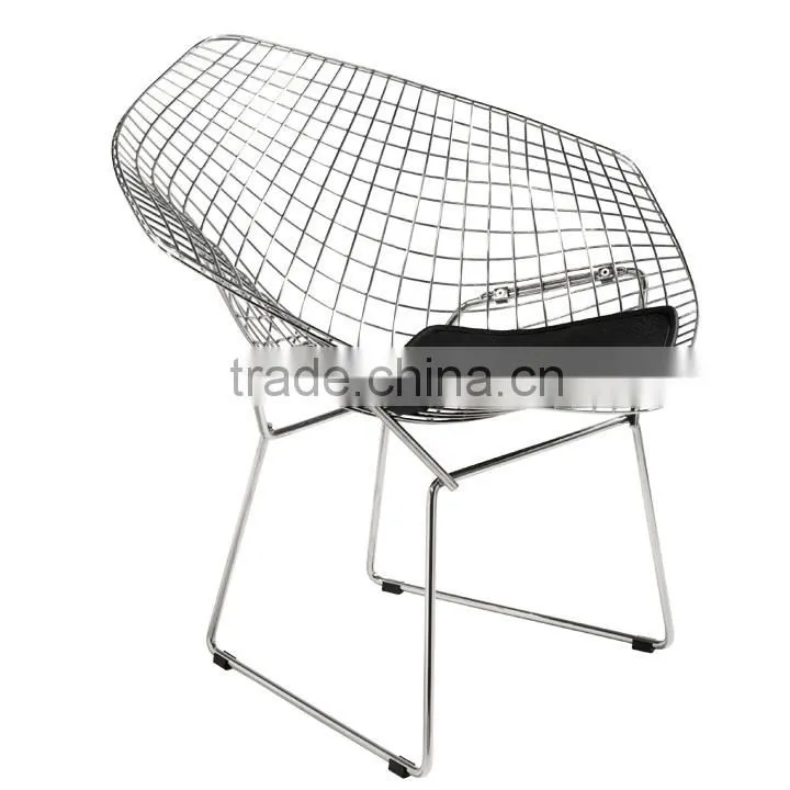 PU seat design metal wire chair livng room dimond bertoia chair