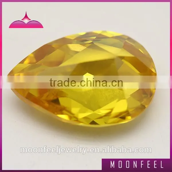 pear cut cz faceted golden stone gems